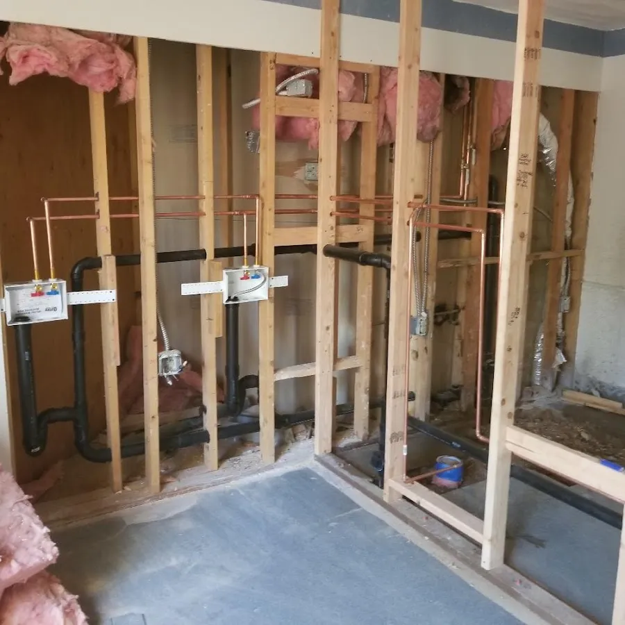 Copper pipe rough-in and plumbing installation in North Mankato